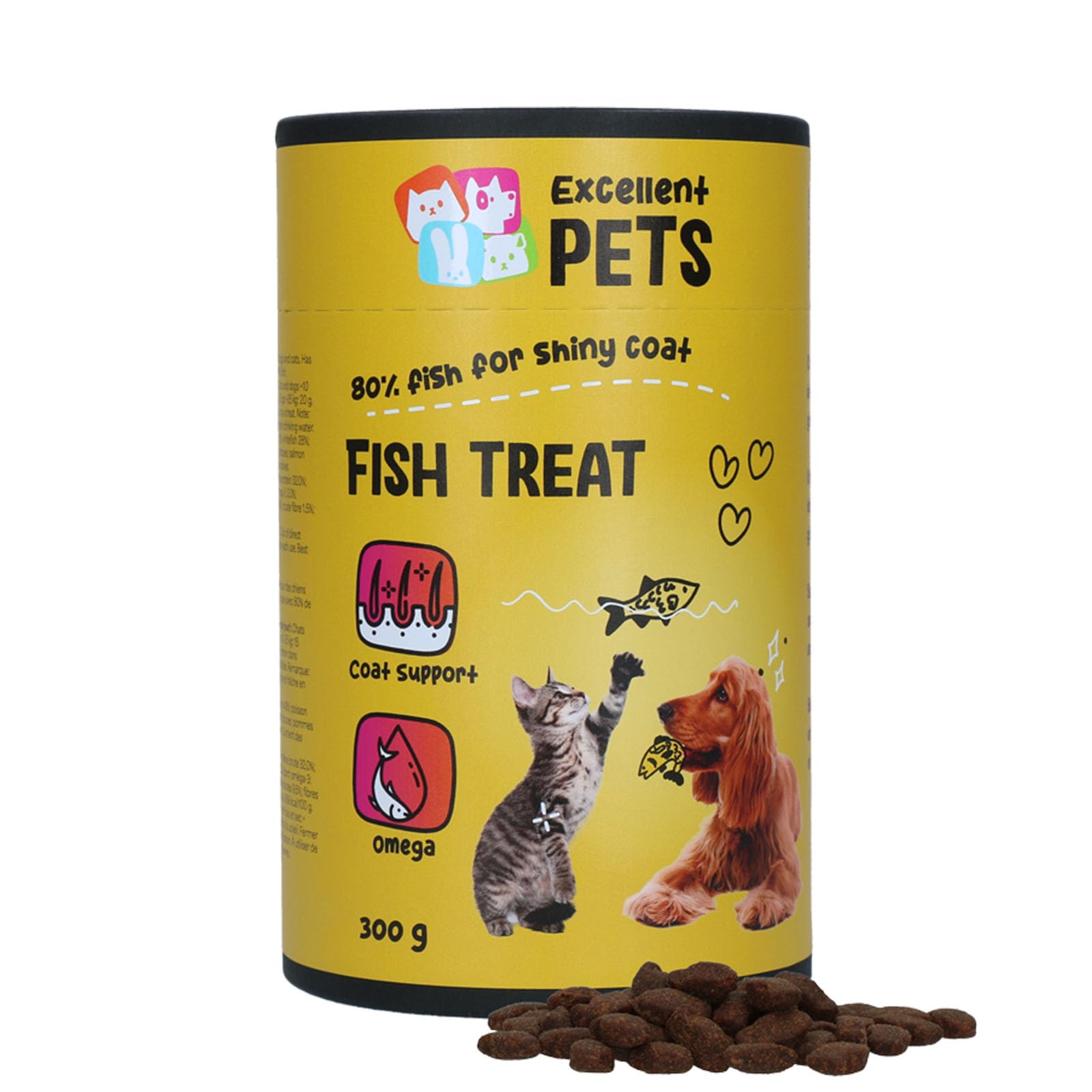 Holland Animal Care 80 Percent Fish Treat Nutritional Supplements, 300 g