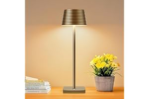 Barryca Cordless Rechargeable Table Lamp, 3 Color Temperature & Dimmable, IP54 Waterproof Battery Operated Portable LED Light for Outdoor, Patio, Restaurant, Bedside, Shower (Titanium)