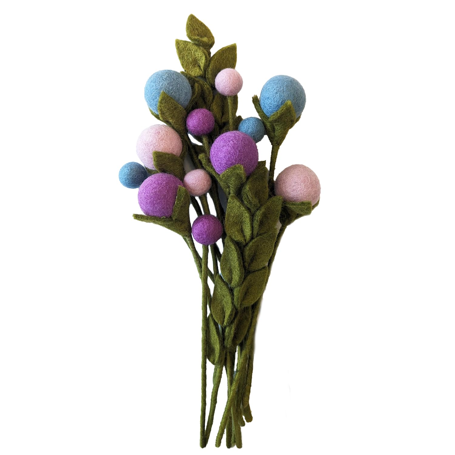 Your Castle Kaya Felt Flower Bouquet, 14pcs, 4cm & 2cm, ARTIFICIAL PLANT, Handmade, Fair Trade, Eco-Friendly, Decorative, Table Decoration, Bouquet