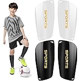 2 Pair Soccer Shin Guards Kids Youth, Shin Pads for 3-15 Years Old Boys and Girls Football Games EVA Cushion Protection Reduce Shocks and Injuries Lightweight Equipment