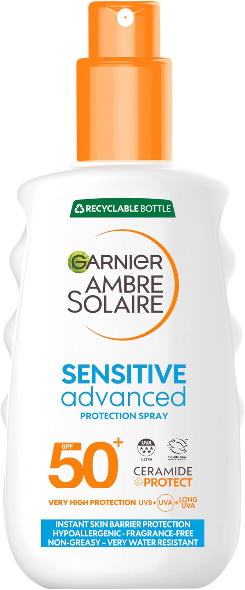 Garnier Ambre Solaire SPF50+ Sensitive Sun Spray Water Resistant 150ml
