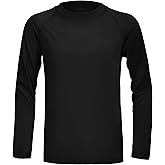 Boys UPF 50+ Rash Guard Swim Shirt, Kids Youth Long Sleeve Sun Protection UV Rashguard Shirts for Water Surfing Beach