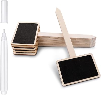 Abeillo 20Pcs Wooden T-Type Garden Plant Labels Markers with Pen