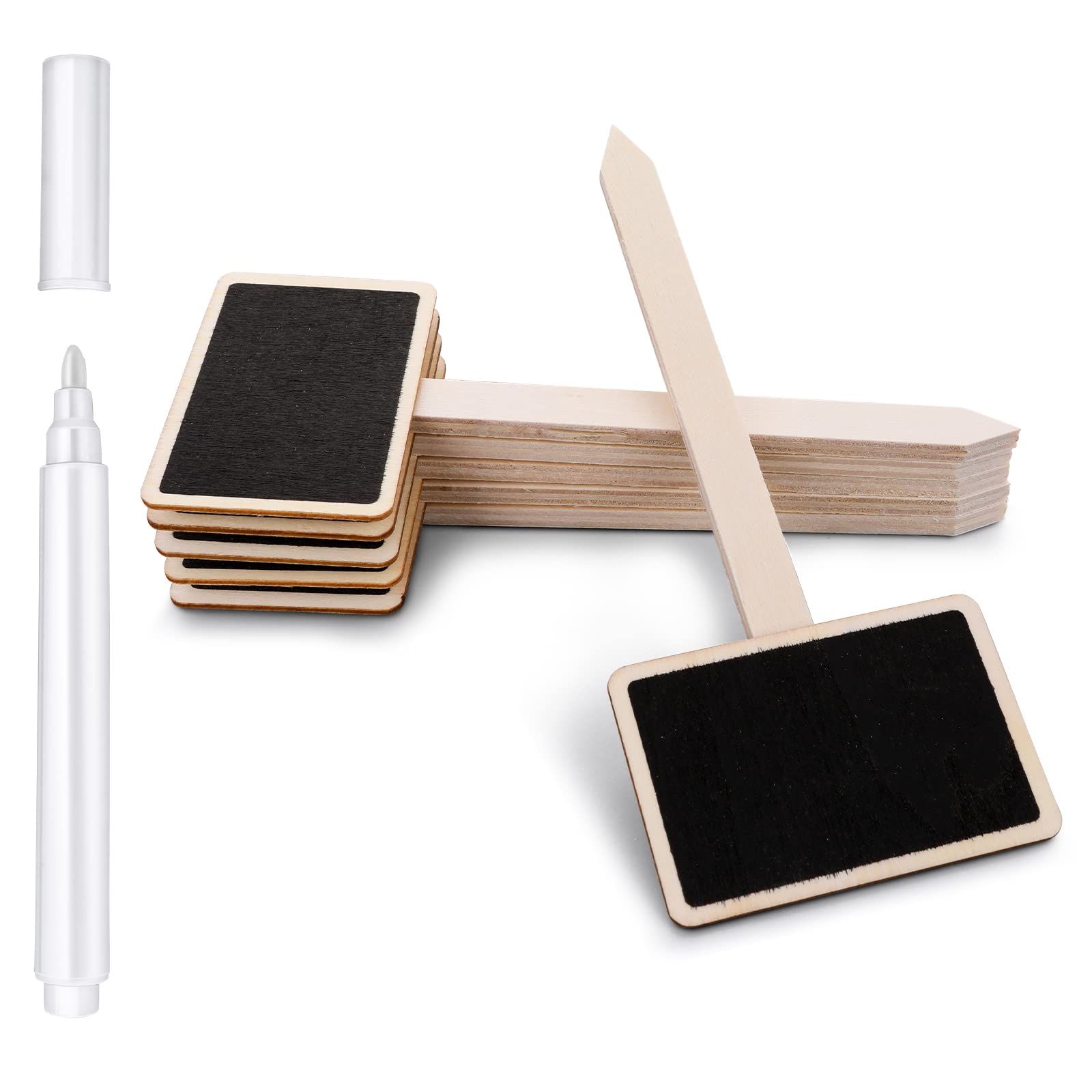 20Pcs Wooden Plant Labels T-Type Garden Plants Marker, Garden Plant Tags with Marking Pen for Outdoor Indoor Plants Potted Seed Vegetables Labels