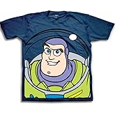 Disney Baby Boys Buzz Lightyear Woody Big Face Toy Story Tee Movie and tv Fan t Shirts, Navy, 5T US