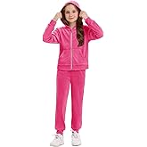 Stelle Girls Velour Tracksuits 2 Piece Sweatsuit Outfit Zip Up Hoodie and Jogger Sweatpants Athletic Clothing Sets