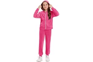 Stelle Girls Velour Tracksuits 2 Piece Sweatsuit Outfit Zip Up Hoodie and Jogger Sweatpants Athletic Clothing Sets