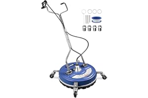 MEKOH Pressure Washer Surface Cleaner 20'', 4500PSI Power Washer Surface Cleaner Attachment with Wheels, Pressure Washer Accessory for Driveway Sidewalk Curb Deck Patio Cleaning, 3/8'' Quick-Connect