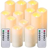 CAKETYCG Flameless Candles with Remote Control Waterproof Outdoors & Indoors, Battery Candles with Remote Timer, Decorative Remote Led Candles. (D 2.2''X H 4'' 5'' 6'' 7'') -12-Pack.