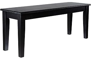 Boraam Shaker Backless Wood Bench - Black Finish