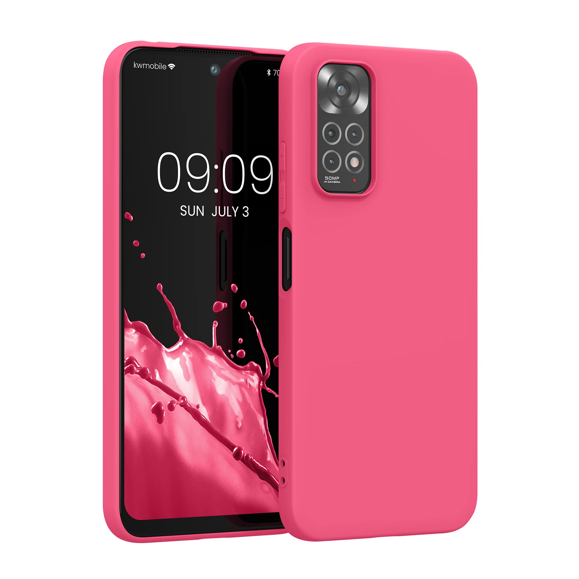 kwmobile Case for Xiaomi Redmi Note 11 / Note 11S Case - Soft Cover - Shockproof TPU Material - Wireless Charging - Awesome Pink — image 1