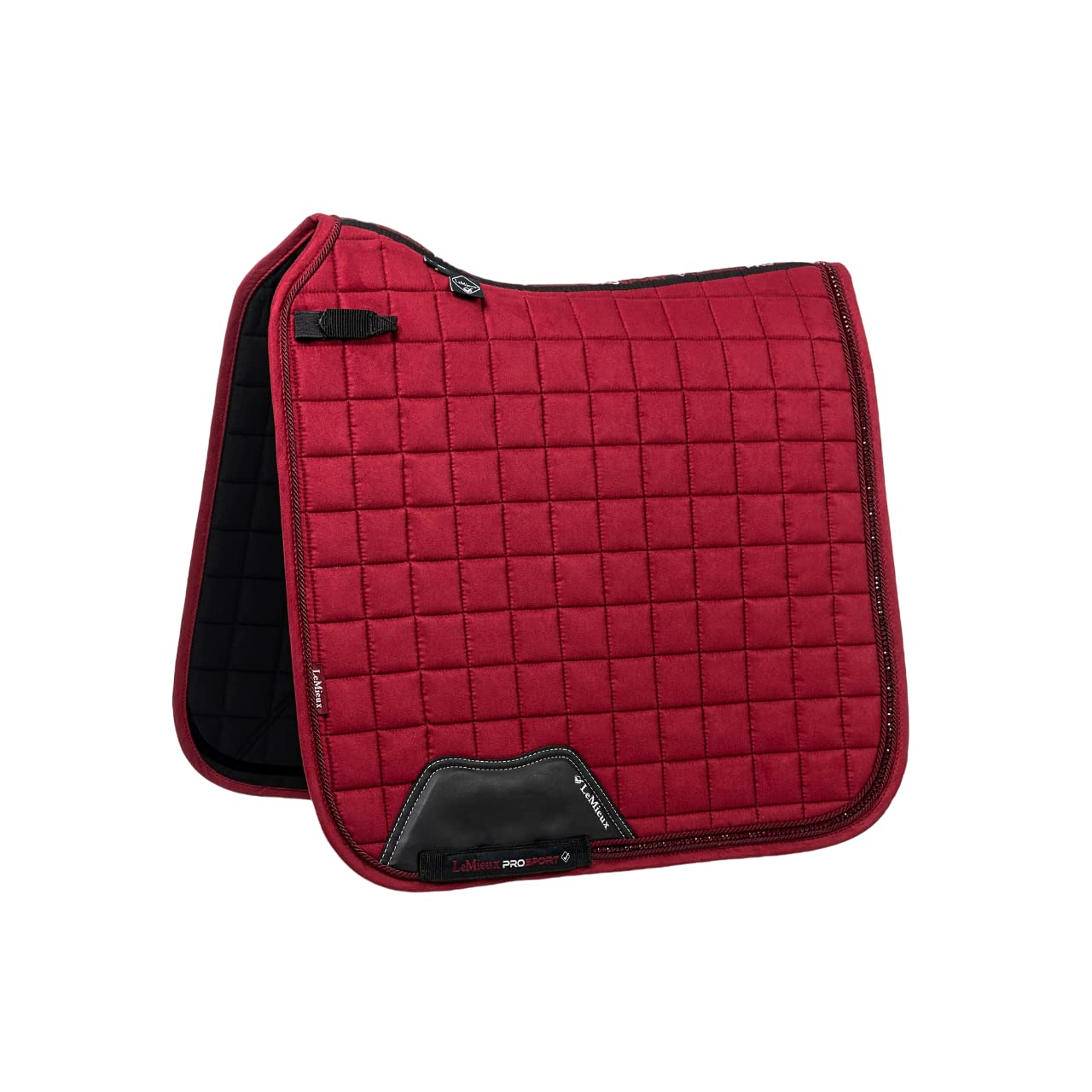 LeMieux Dressage Diamante Square Saddle Pad - Saddle Pads for Horses - Equestrian Riding Equipment and Accessories (Burgundy - Large)