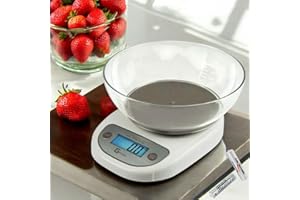 Digital Kitchen Scale with Removable Bowl, 5000g/11lb Capacity, 0.1oz Accuracy, Cooking/Baking/Weight Loss, 2 Modes, Tare Fea