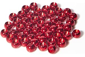 ANGLER DREAM 50 PCS Tungsten Beads Nymph Head Ball Fly Tying Beads Fly Tying Materials Six Colorful Colors 2.0MM-3.5MM