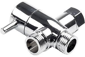 3-Way T-Adapter Bath 1/2 Shower Head Mount Valve Diverter ABS Converter with Chrome Finish for Hand-Held and Fixed Shower Hea