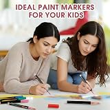colpart 12 Colors Acrylic Paint Markers Nail Art Pens Water-Based Quick-Drying view 7