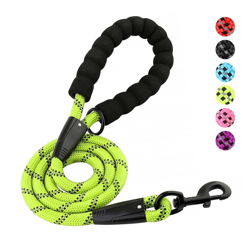 Plutus Pet Heavy Duty Rope Dog Lead With Comfortable Padded Handle, Reflective Strong Sturdy 120 150 180CM Dog Lead For Small Medium Large Dogs(4FT/120CM Green) — image 1