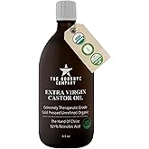 Goodbye Company USDA Organic Food Grade Cold-Pressed Castor Oil - 8.5 oz Glass Bottle, Hexane-Free, Extra Virgin, Small Batch Family Farm Ethically Sourced for Hair Growth, Digestion, Lashes, Brows