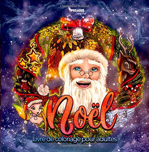 Amazon Fr Noel Livre De Coloriage Pour Adultes Stelf Tiny Book Pegasus Coloring Livres