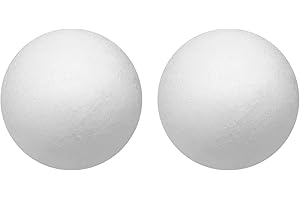 Crafjie 2PCS 6 Inches Craft Foam Balls, Smooth Foam Balls for Crafts, White Round Polystyrene Foam Balls for DIY Arts and Crafts, Drawing, Ornaments, School Modeling