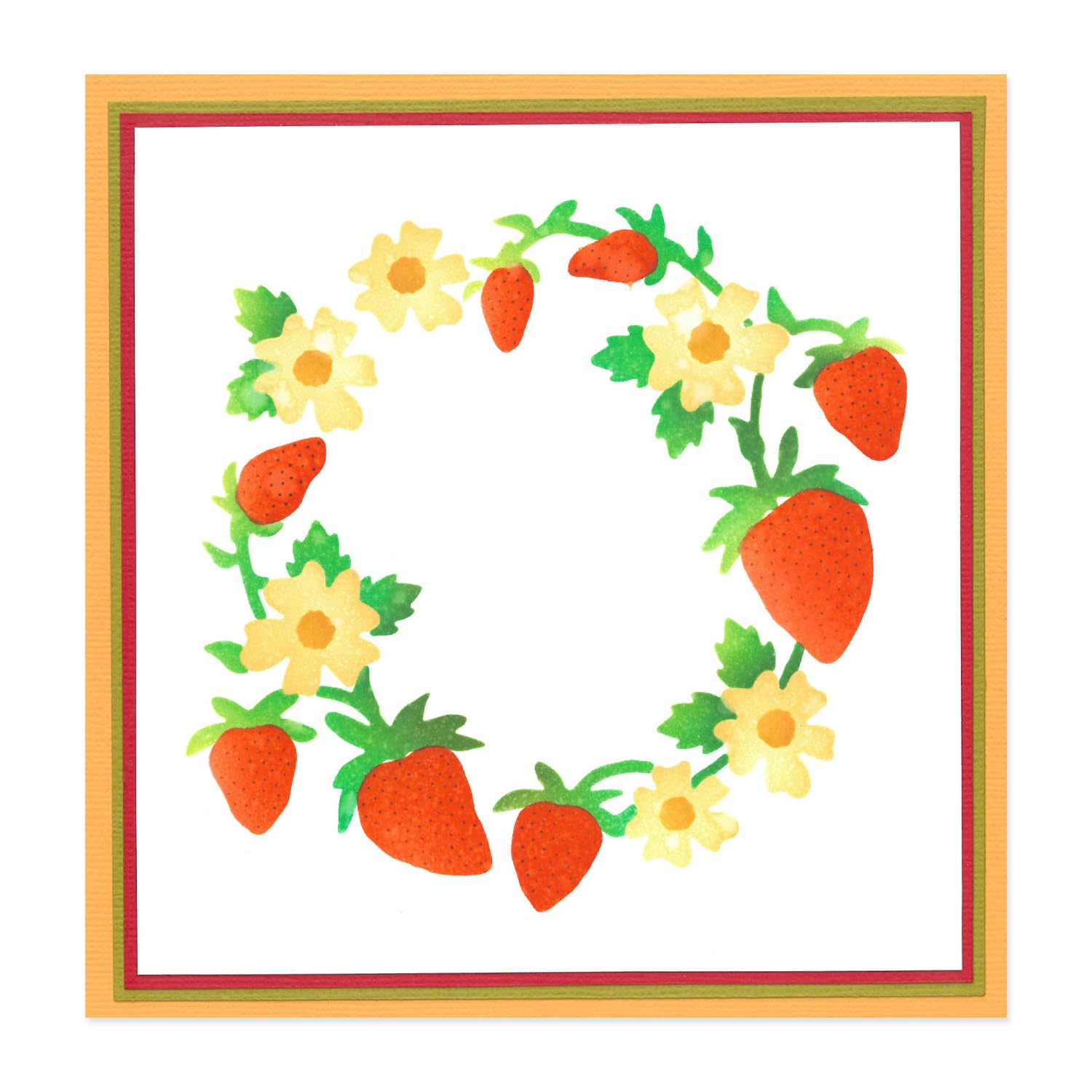 Sizzix Layered Stencils-Strawberry Wreath, White, One Size — image 1