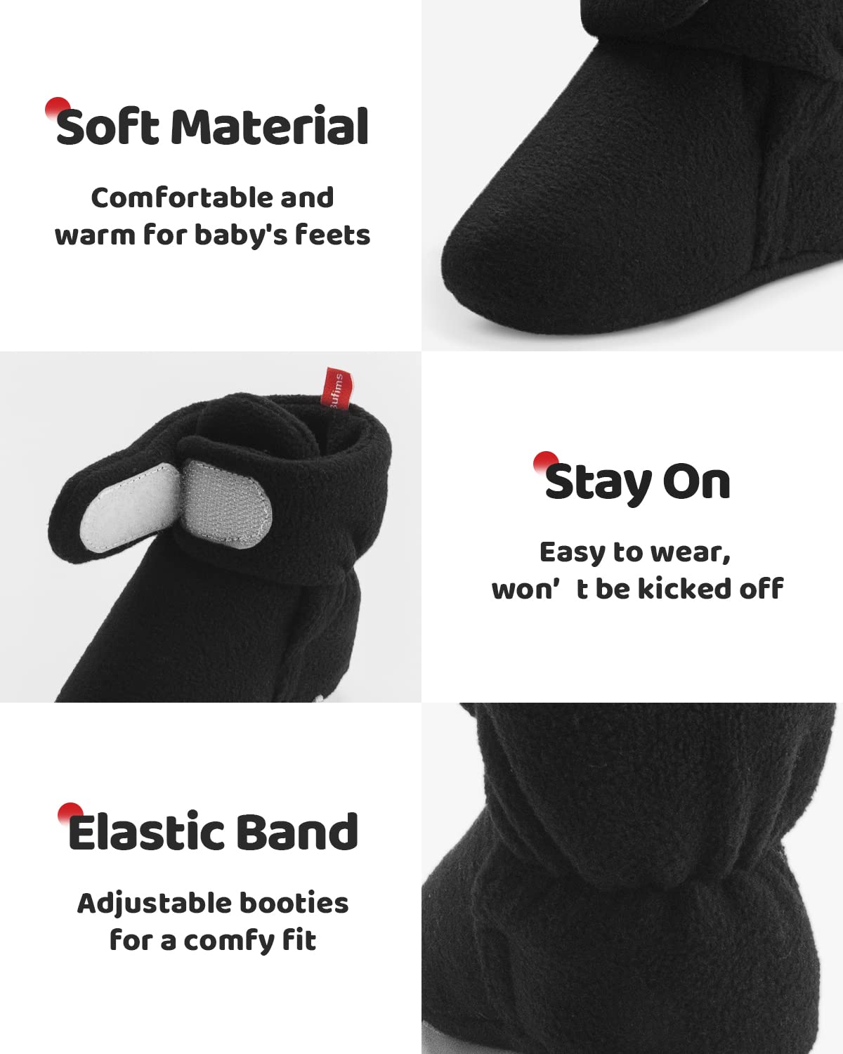 Baby Fleece Booties Newborn Unisex Booties Non-Slip Newborn Infant First Walkers Warm Shoes House Slippers for Baby Boys & Baby Girls Toddlers