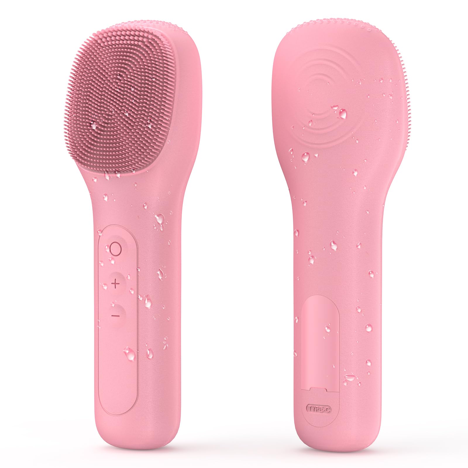 Facial Cleansing Brush, Soft Exfoliating Face Wash Brush, Pore Deep Cleansing Face Skincare Tool for Massaging, Makeup Removal (Pink)