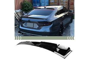 Syon Auto FITS 2018-2021 HONDA ACCORD GLOSSY BLACK V STYLE ROOF SPOILER VISOR DEFLECTOR WING