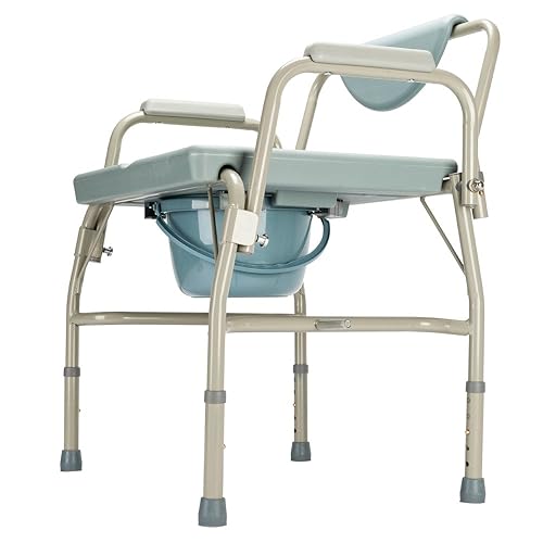 Mefeir 550 lbs Heavy Duty Drop Arm Medical Bedside Commode Chair