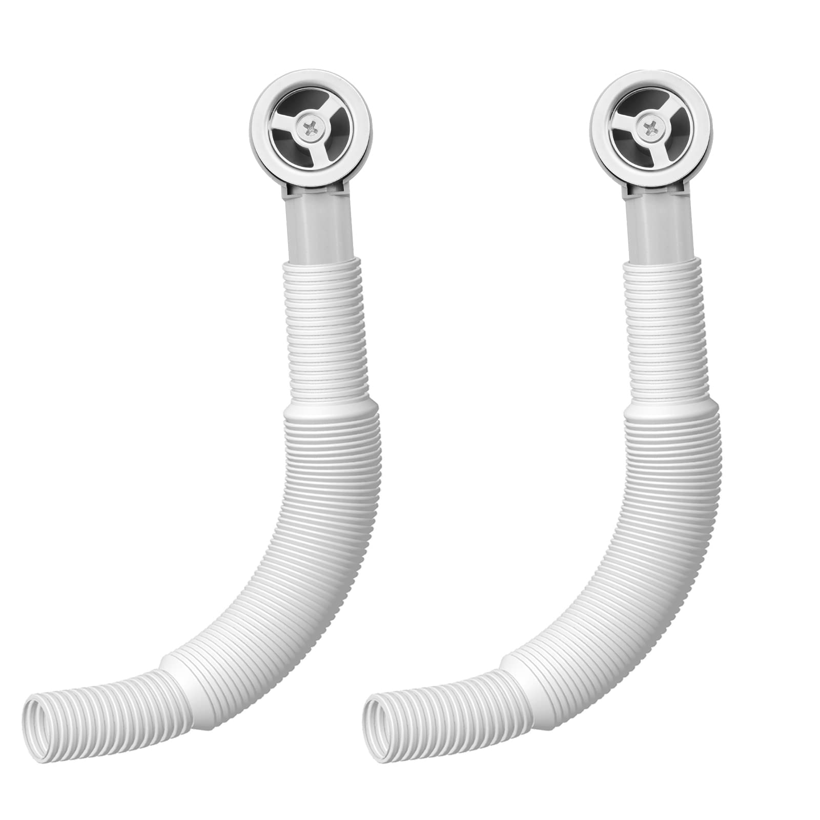 Hinata 2Pcs Overflow Pipes Wash Basin Overflow Head Sink Overflow Head Overflow Pipe with 250mm Overflow Tube for Sink (Round)