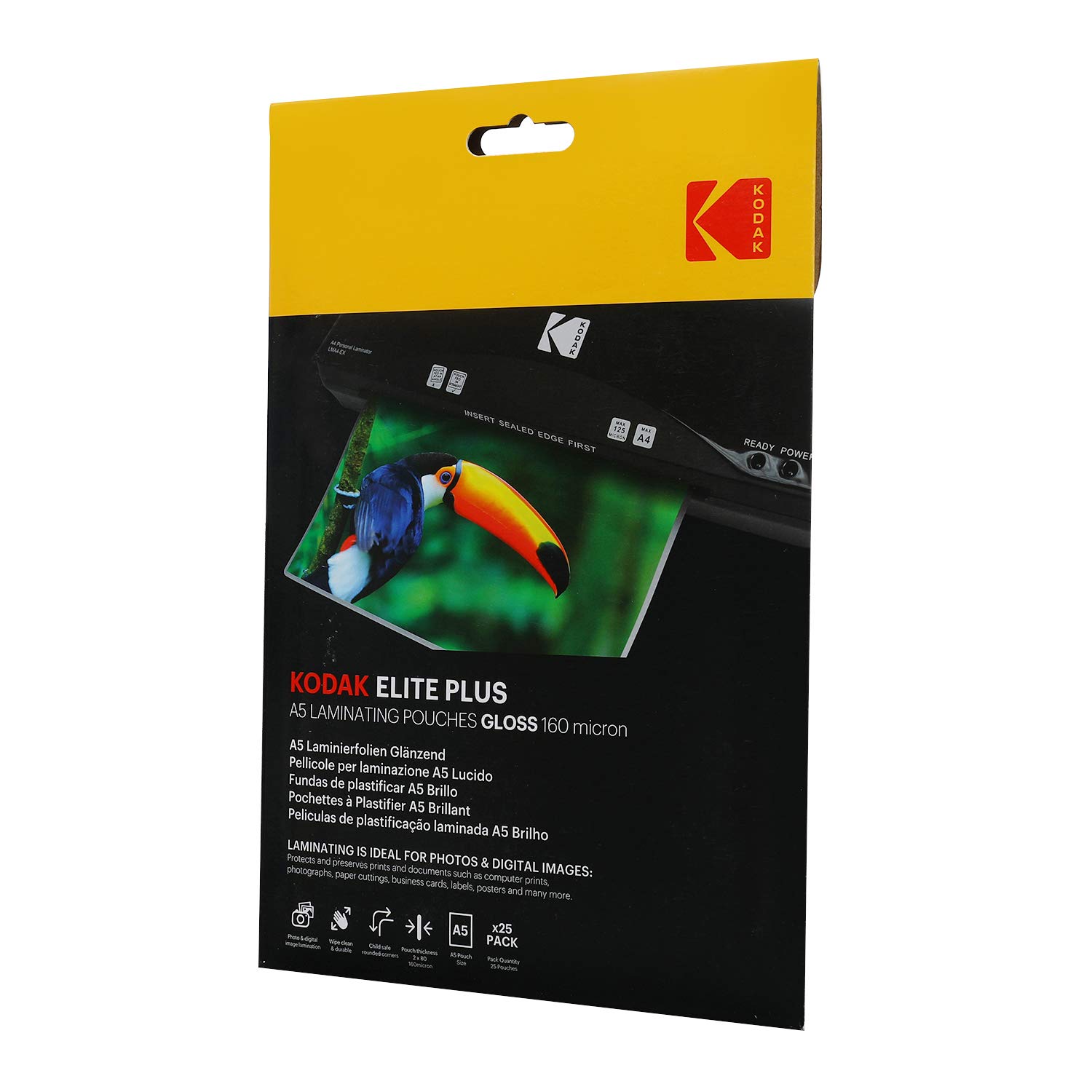 KODAK | Size A5 Laminating Pouches | Pack of 25 | 160 Micron Thickness | KODAK Brand Quality