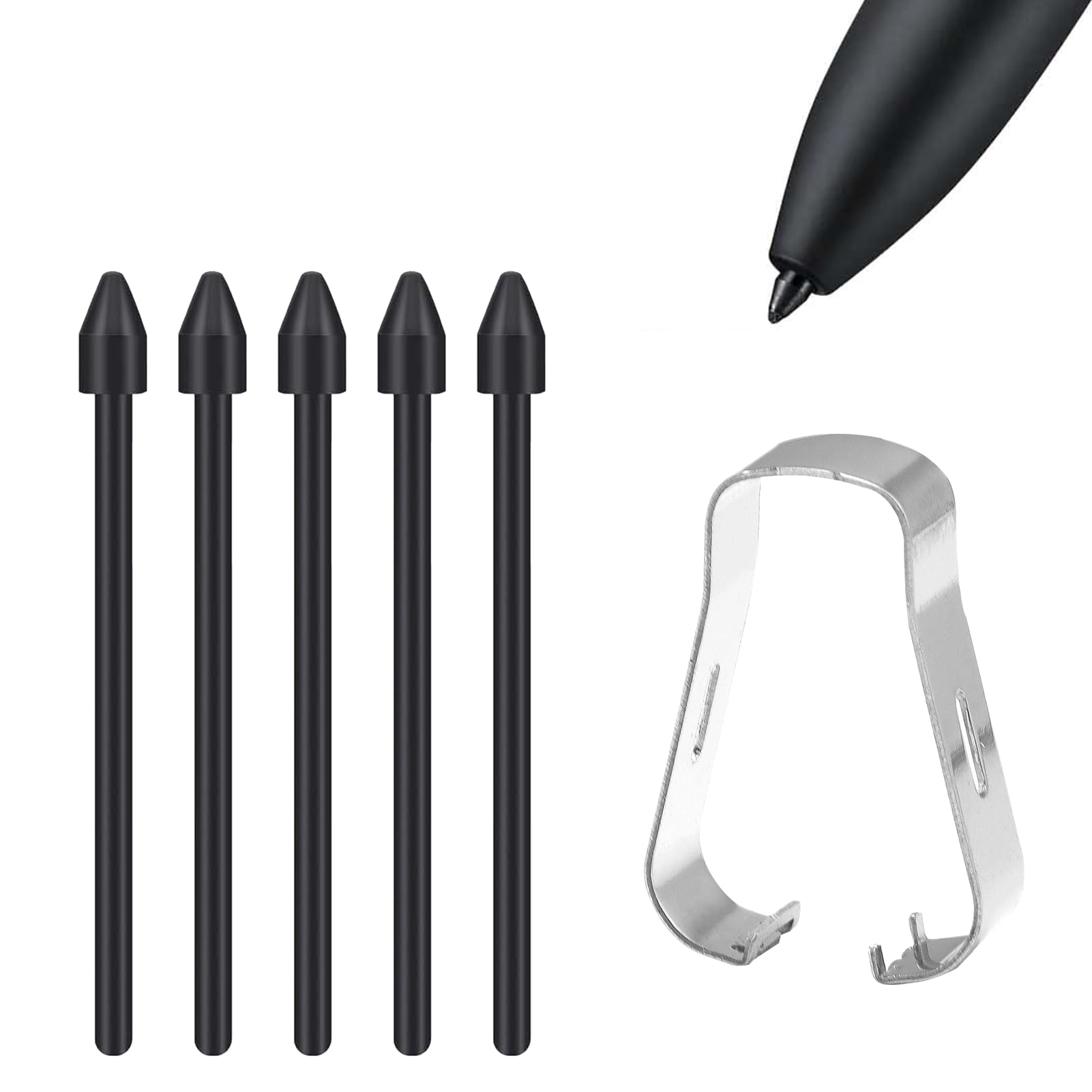 5 PCS S Pen Nibs, Replacement Touch Stylus Tips, Durable Nibs for Galaxy S6/S6lite/S7/S7/S7FE/S8/S8/S8Ultra/S21Ultra/S22Ultra/S23Ultra/Note10//Note20Note20Ultra, Includes Tweezer (Black)