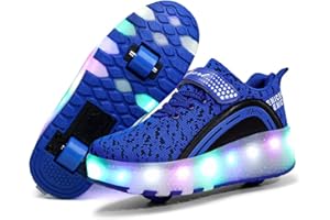 Nsasy Roller Shoes Girls Boys Wheel Shoes Kids Roller Skates Shoes LED Light Up Wheel Shoes for Kids for Children