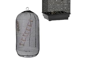 FONTSATTY Bird Cage Cover Universal Birdcage Seed Catcher Guard Net Cover, Parrot Nylon Mesh Net Cover, Airy Gauze Birdcage Accessories Mesh Net Cover for Round Square Cages (Stars - Black)