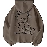 Verdusa Women's Cartoon Graphic Hoodie Long Sleeve Drawstring Hooded Sweatshirt Loose Pullovers