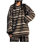 Striped Sweater Women y2k Grandpa Sweater Striped Sweatshirt Pullover Oversize Vintage Sweater Knitted Long Sleeve Tops