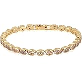 Mikovivi Gold Tone Tennis Bracelet for Women, Elegant Cubic Zirconia Classic Tennis Bracelet for Wedding Party Birthday Jewelry Gift