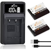 Pickle Power EN-EL19 NP-BJ1 Battery and LED USB Charger Compatible with Nikon Coolpix S32 S33 S100 S2800 S3100 S3200 S3300 S3500 S3600 S3700 S4100 S4200 S4300 S5200 S5300 S6500 S6600 S6800 S6900 S7000