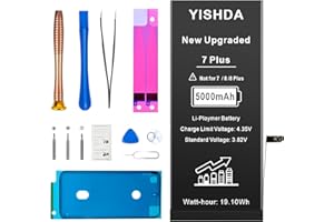 Battery for iPhone 7 Plus, YISHDA 5000mAh New Upgraded High Capacity Replacement Compatible with iPhone 7 Plus Battery A1661 