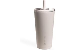 HydroJug Everyday Tumbler 20 oz, Ceramic-Lined Straw Cup, Linen