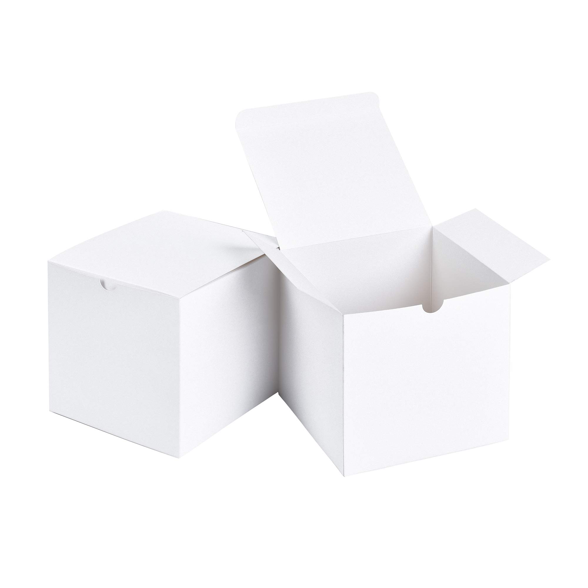 SHIPKEY 10PCS White Cardboard Gift Boxes with lids |15x15x15 cm Square Boxes | Medium Gift Boxes Suitable for Party, Wedding, Christmas, Holidays, Birthdays and All Other Occasions… — image 1