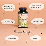 Vegavero Papaya Enzyme 2100 mg Papain 120 Vegan Capsules view 3