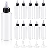 Swpeet 15Pcs Clear Dispensing Bottles with Small Funnels Kit, 4oz Boston LDPE Plastic Bottle, 100ML Empty Squeeze Dropper Bot