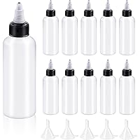 Swpeet 15Pcs Clear Dispensing Bottles with Small Funnels Kit, 4oz Boston LDPE Plastic Bottle, 100ML Empty Squeeze Dropper Bot
