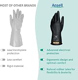 Ansell ActivArmr Electrician Work Gloves Class 00 500V Size M 11in Black view 9
