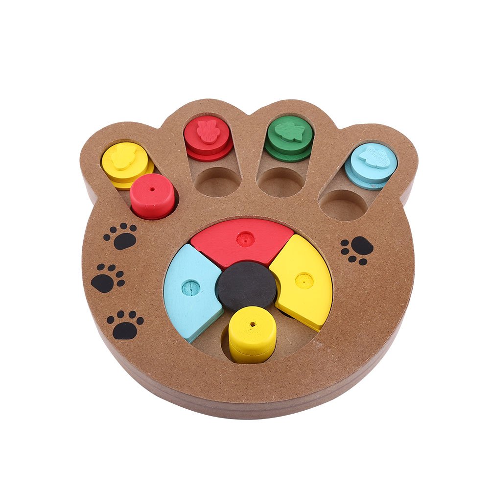 Tnfeeon Pet Wooden Toy, 1Pc Cute Shape Wooden Dog Chew Toy Multi-functional Interactive Toy For Pet Dog & Cat[Paw]
