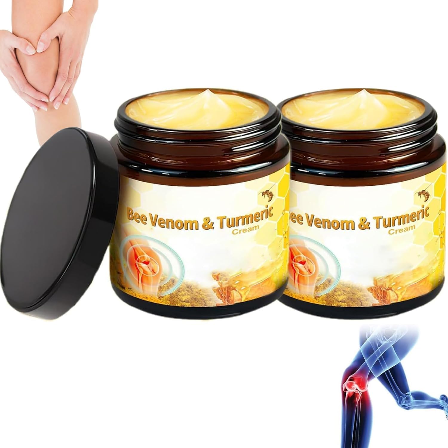 Photo 1 of 2 pcs Bee Venom Turmeric Cream, Bee Venom Joint Cream, Professional Bee Venom Joint & Muscle Cream Bee Venom Relief Cream