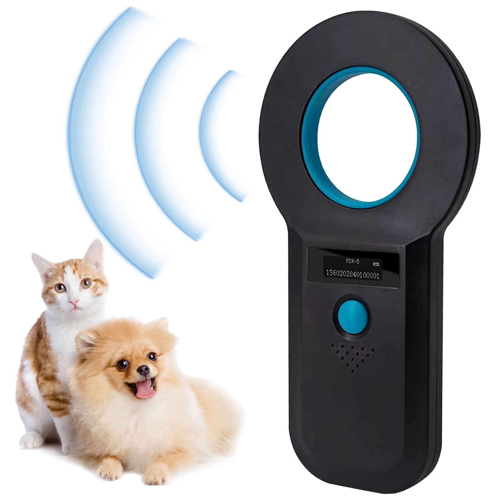 APKLVSR Pet Microchip Scanner, Household RFID Chip Reader Home Identification Chip Portable 134.2KHz/125KHz with OLED Screen for ISO11784/85/FDX-B/EMID Readers(Black)