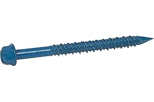 CONFAST 1/4" x 2-1/4" Hex Head Concrete Screw Anchor with Drill Bit for Anchoring to Masonry, Block or Brick (100 per Box)