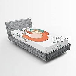 Ambesonne Cartoon Fitted Sheet Set, Wake Me up When
